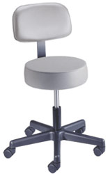 Spin Lift Examination Stool w/ Backrest & ABS Base