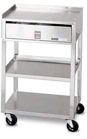 2 Shelf Stainless Steel Cart Drawer