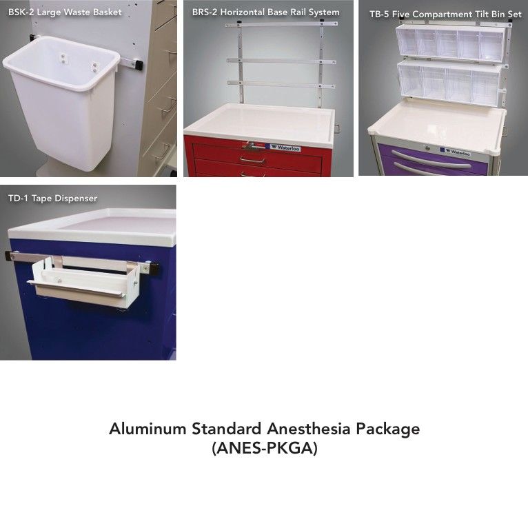 Aluminum Full Size Cart Standard Anesthesia Accessory Package
