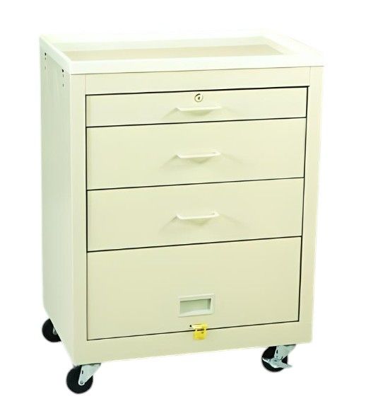 Steel Medical Cart Panel Key Lock  3 Drawers