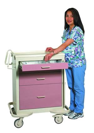 Steel 4 Drawer Emergency Cart Breakaway Lock