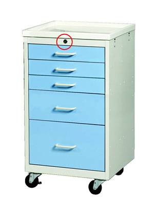 Steel 5 Drawer Mini Cart w/ Single Key Lock