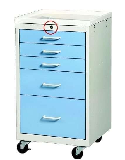 Steel Mini Treatment Cart Key Lock  5 Drawers