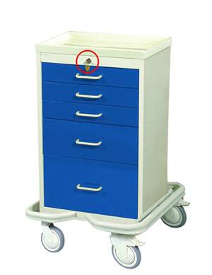 Steel 5 Drawer Short Mini Tower w/ Single Key Lock