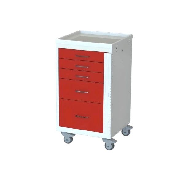 Steel Emergency ER Mini Crash Cart Breakaway Lock  5 Drawers
