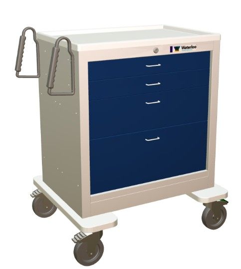 Steel STD Short ANS Treatment Cart 4 Drawers  Key Lock