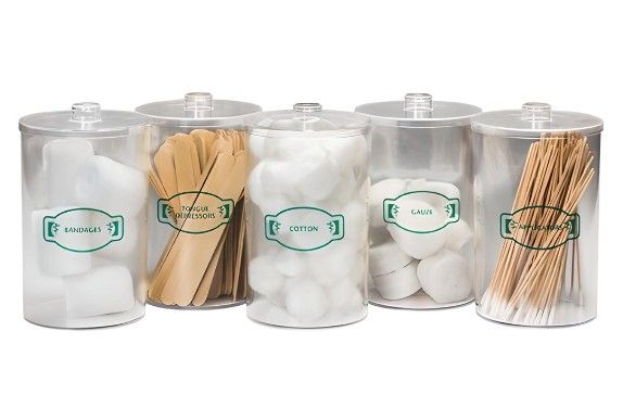 Sundry Jars Clear Plastic set of 5