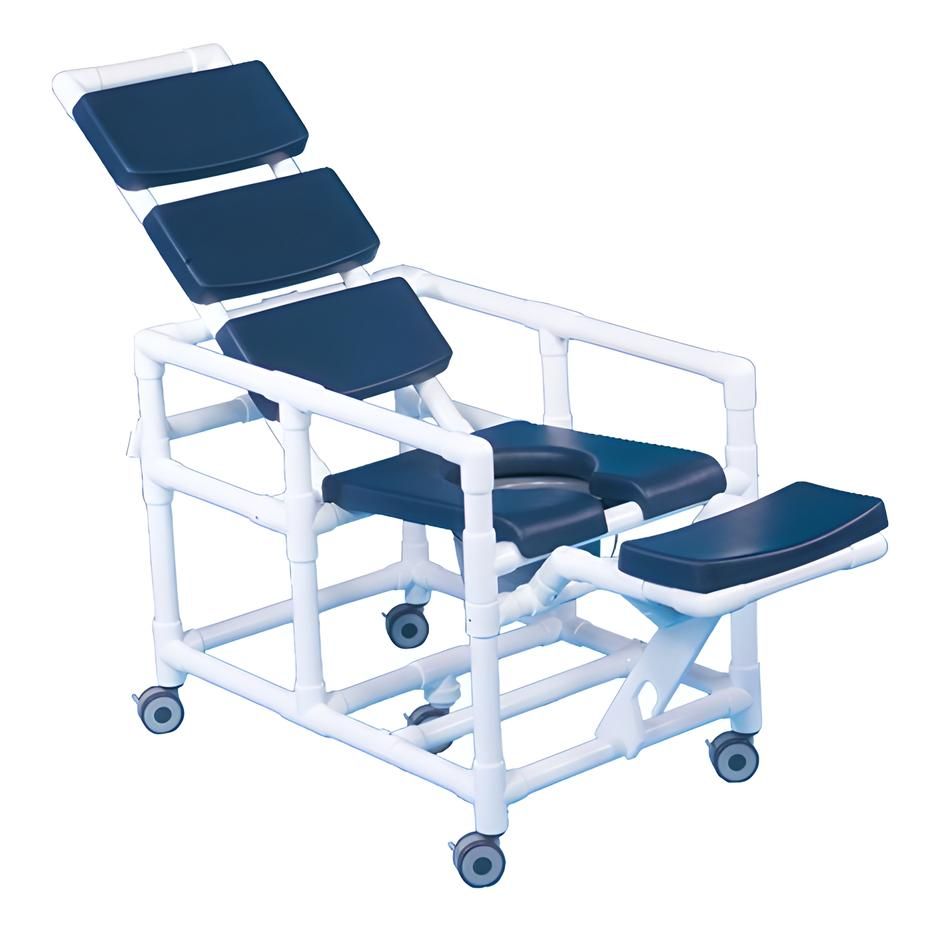 Super Deluxe Reclining Shower Chair Commode w/ Pail 300 LB CAP