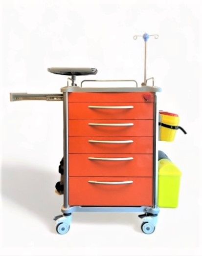 Tall Slim Aluminum Alloy Crash Cart with Accessory