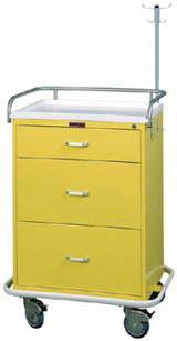 Three Drawer Isolation Cart w/ Key Lock Package