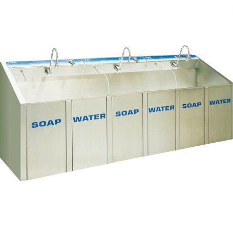 Three Station Full Size Scrub Sink
