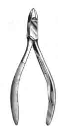 Tissue and Cuticle Nippers, 4-1/2in, Convex Jaws, Stainless