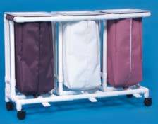 Large Capacity Mobile Triple Linen Hamper Foot Pedal