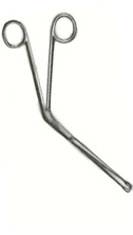 Tydings Tonsil Seizing Forceps, 8in, Angled 2x2 Prongs, Open Ring