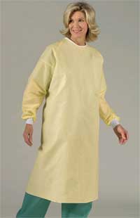 Unisex Isolation Gowns Echo Cloth Yellow