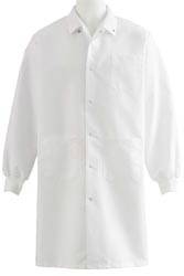 Unisex Knee Length Lab Coat Knit Cuff