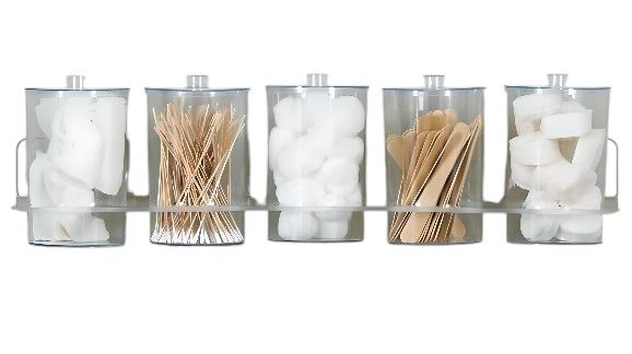 Sundry Jars Wall Mounted Clear Acrylic set of 5