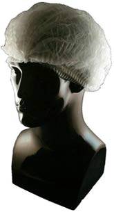 White Pleated Polypropylene Bouffant Cap