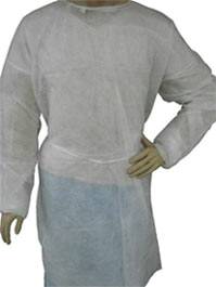 White Light Weight Polypropylene Isolation Gown
