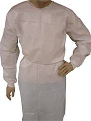 White Polyethylene Coated Isolation Gowns