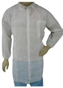 White Prolypropylene Lab Coat