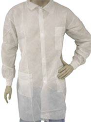 White Snap Front Lab Coats