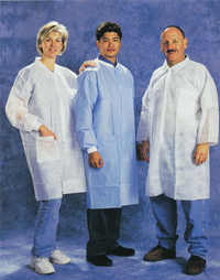 White Prolypropylene Elastic Wrist Lab Coat