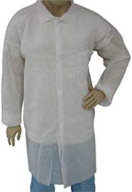 White Prolypropylene Lab Coats