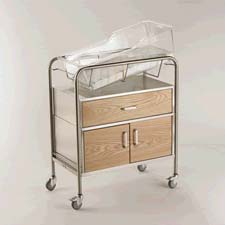 Wood Faced Hospital Bassinet