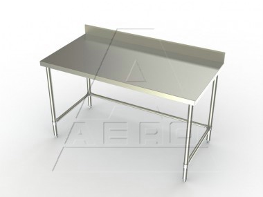 30in Wide Stainless Steel Work Table w/ 4in Backsplash