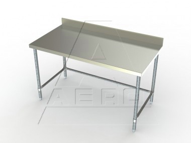 Economy 24in Wide Stainless Steel Work Table w/ 4in Backsplash