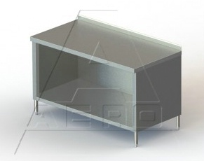 24in Wide Stainless Steel Work Table Enclosed Base  2 34in Backsplash