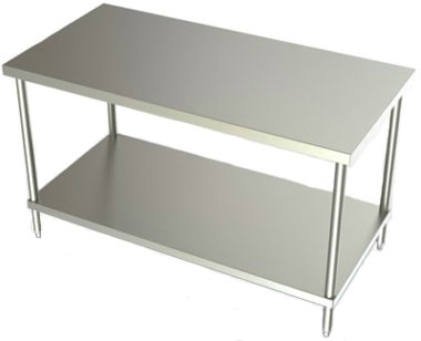 36in Wide Stainless Steel Work Table w/ SS Undershelf