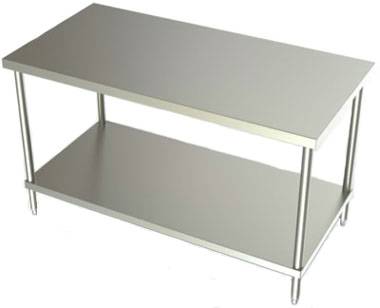 24in Wide Stainless Steel Work Table SS Undershelf