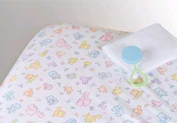Colorful Print Woven Crib Sheets 24 x 38