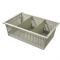 8in MedStor Max Plastic Bin Tray w/ 2 Short Dividers