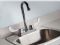 Gooseneck Faucet with Wing Levers & Sink