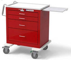 4 Drawer Short Steel Emergency Cart